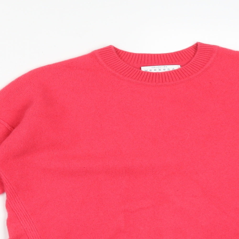 John Lewis Womens Pink  Cashmere Basic T-Shirt Size 10 Crew Neck