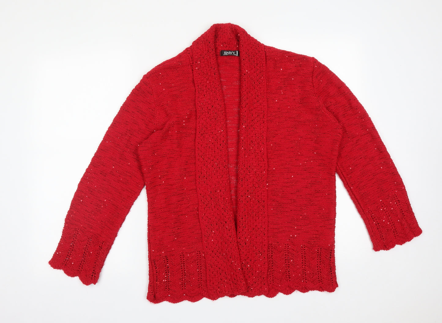 Envy Womens Red   Acrylic Cardigan Jumper Size L