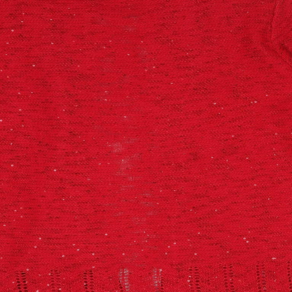 Envy Womens Red   Acrylic Cardigan Jumper Size L