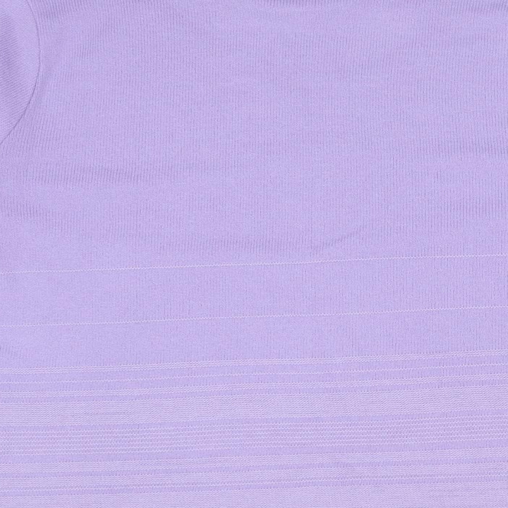 Envy Womens Purple Striped Acrylic Pullover Sweatshirt Size XL