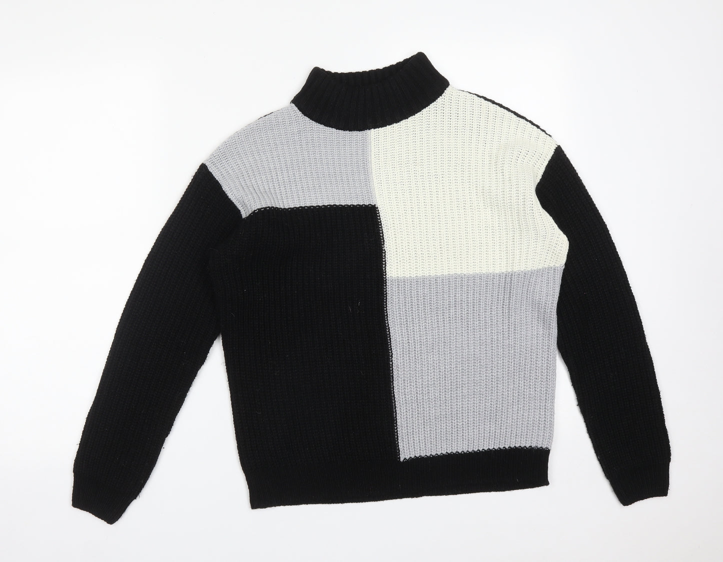 Select Womens Multicoloured High Neck  Acrylic Pullover Jumper Size 10