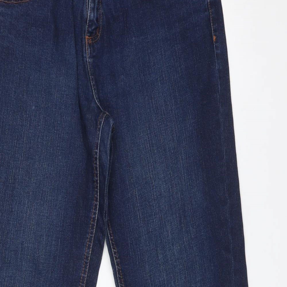 Debenhams Womens Blue  Cotton Bootcut Jeans Size 14 L32 in Regular