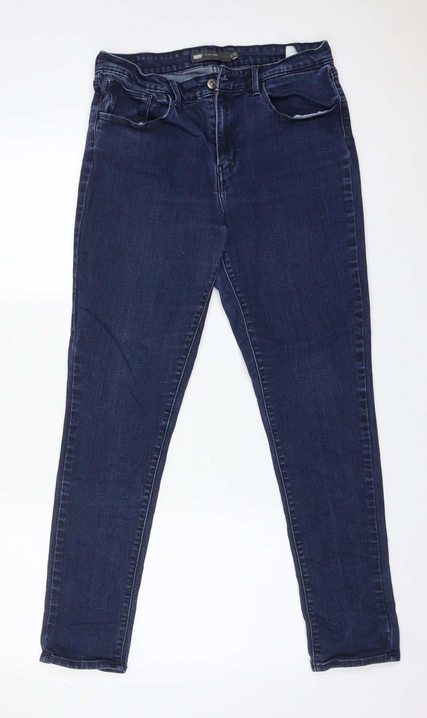 LEVI Womens Blue  Cotton Skinny Jeans Size 12 L29 in Regular