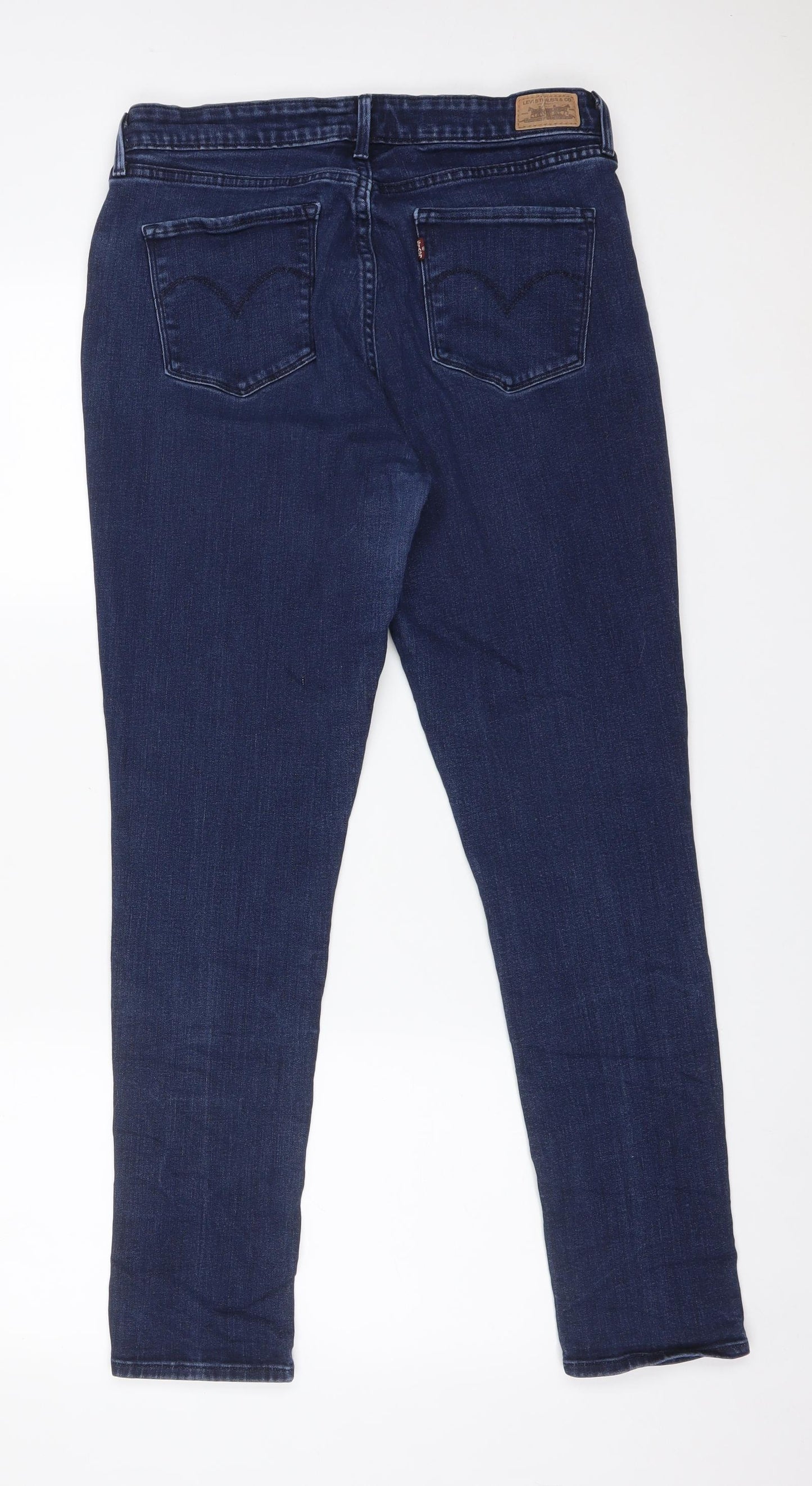 LEVI Womens Blue  Cotton Skinny Jeans Size 12 L29 in Regular