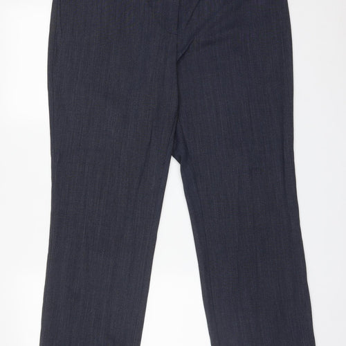 M&S Womens Blue  Polyester Dress Pants Trousers Size 18 L29 in Regular
