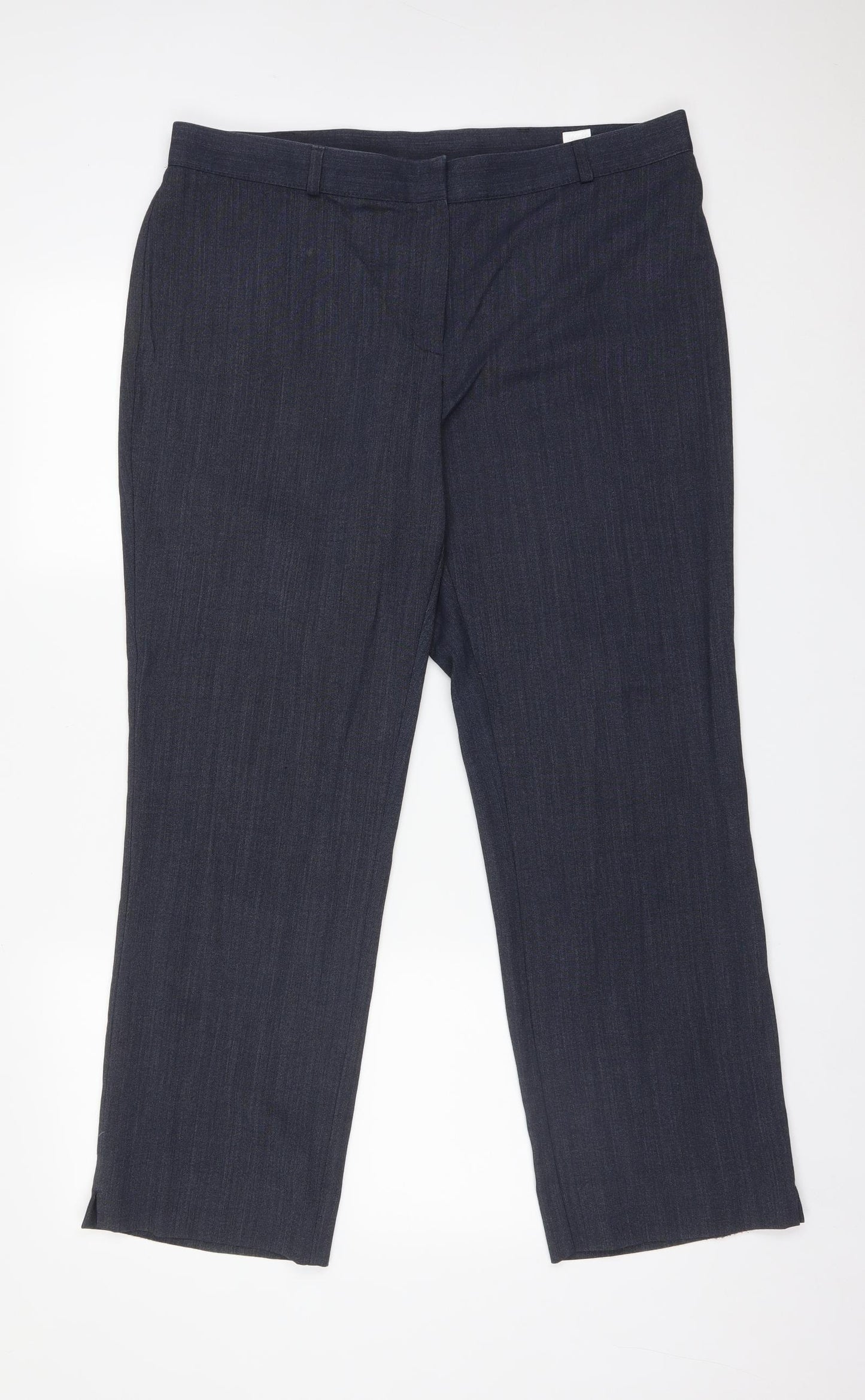 M&S Womens Blue  Polyester Dress Pants Trousers Size 18 L29 in Regular