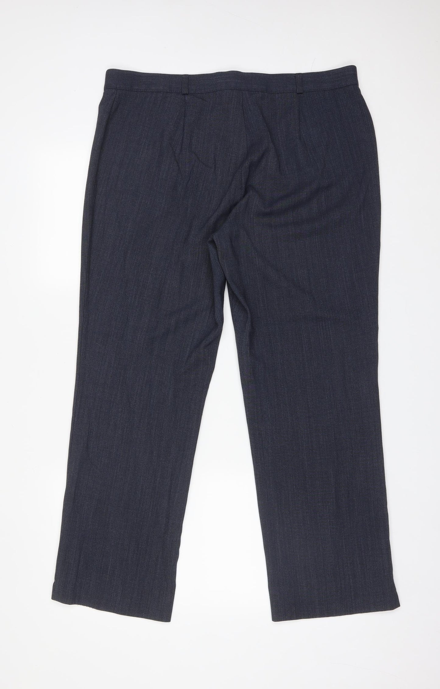 M&S Womens Blue  Polyester Dress Pants Trousers Size 18 L29 in Regular