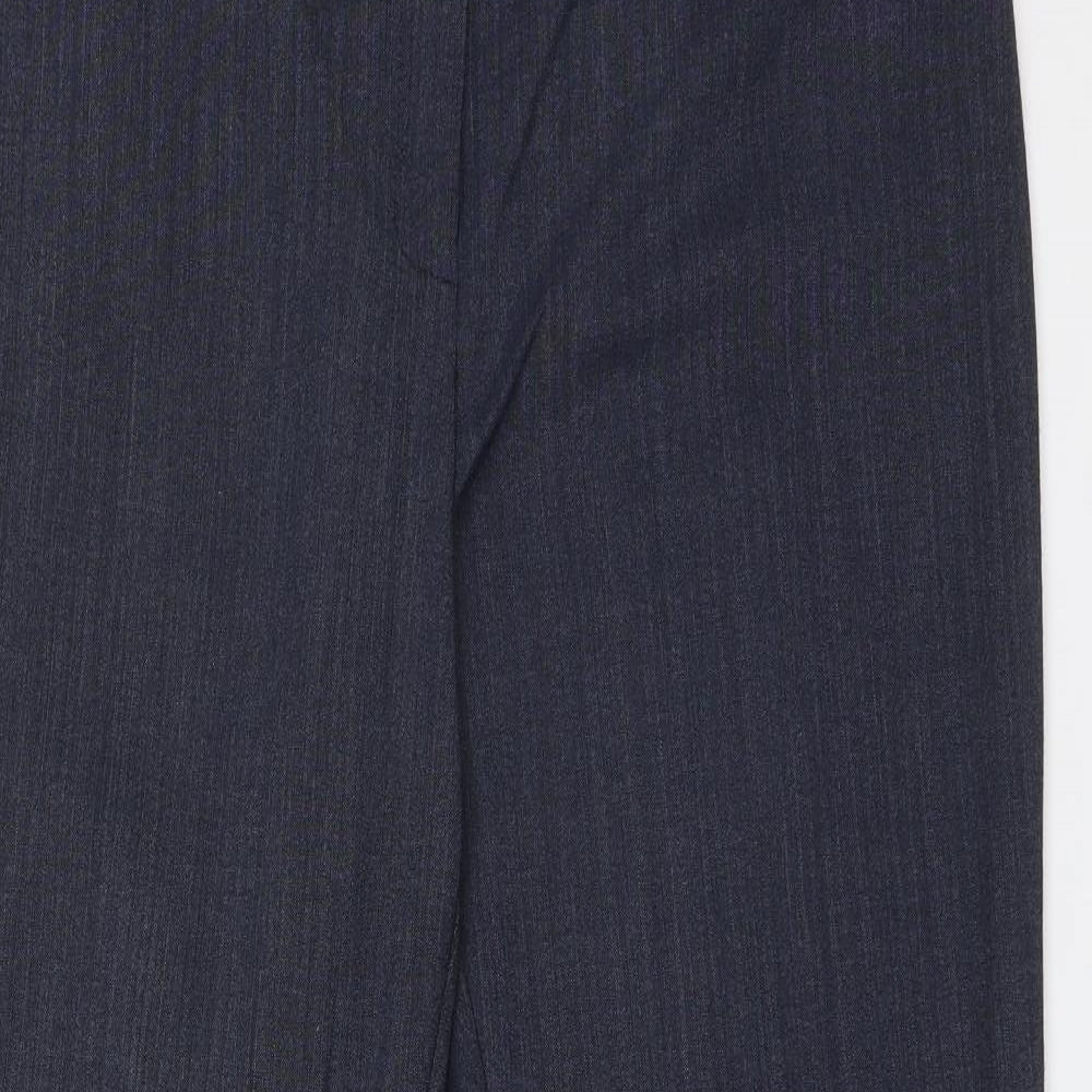 M&S Womens Blue  Polyester Dress Pants Trousers Size 18 L29 in Regular