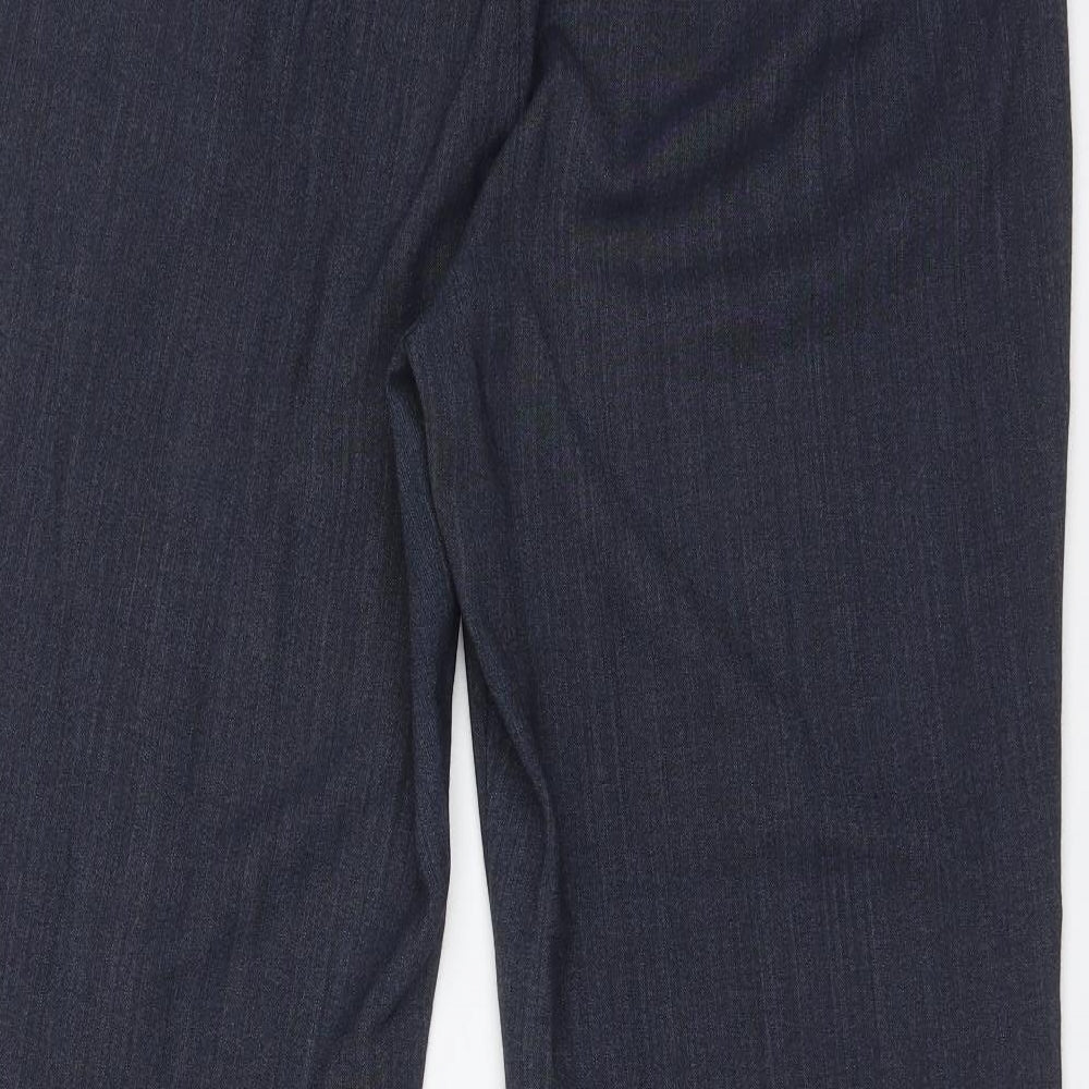 M&S Womens Blue  Polyester Dress Pants Trousers Size 18 L29 in Regular