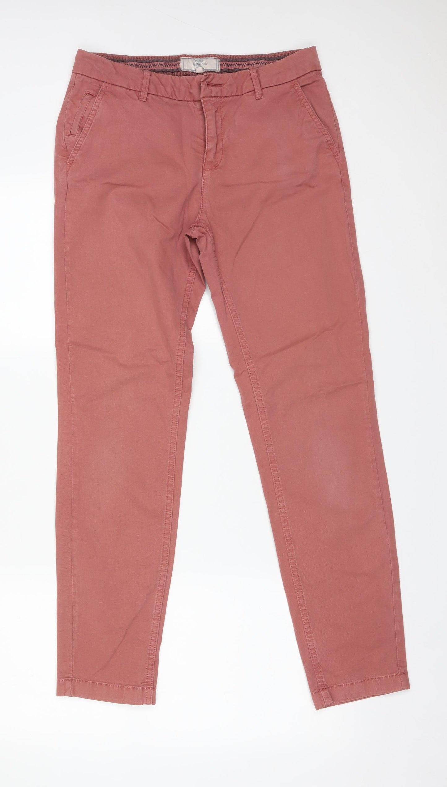 Fat Face Womens Pink  Cotton Chino Trousers Size 8 L29 in Regular