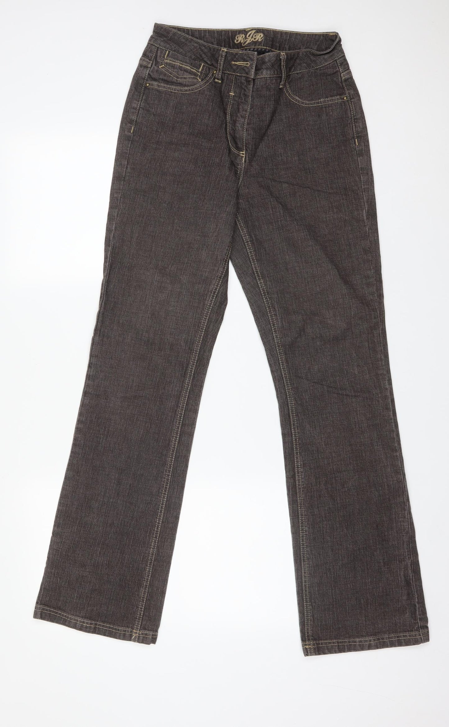 Debenhams Womens Brown  Cotton Straight Jeans Size 10 L31 in Regular