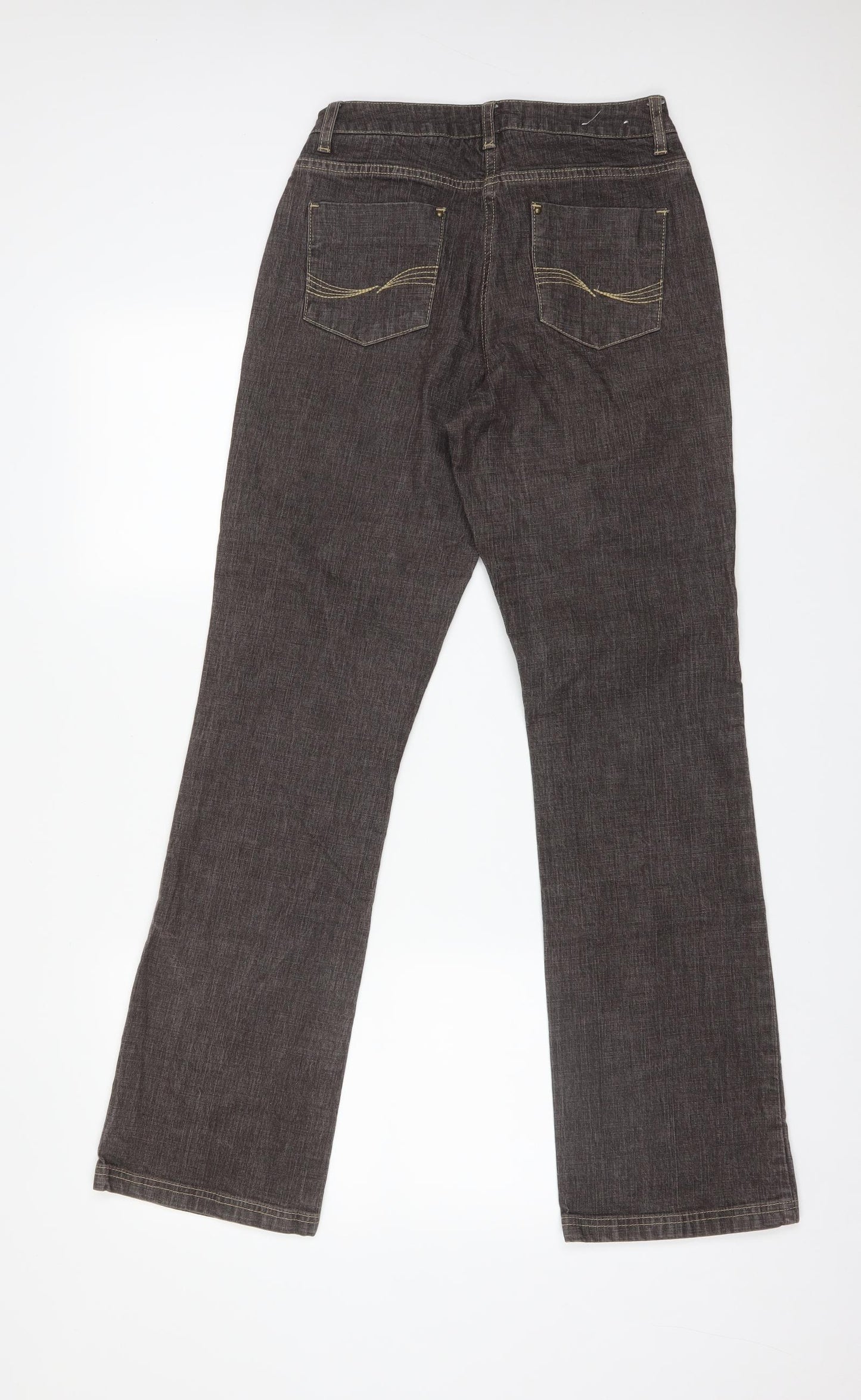 Debenhams Womens Brown  Cotton Straight Jeans Size 10 L31 in Regular