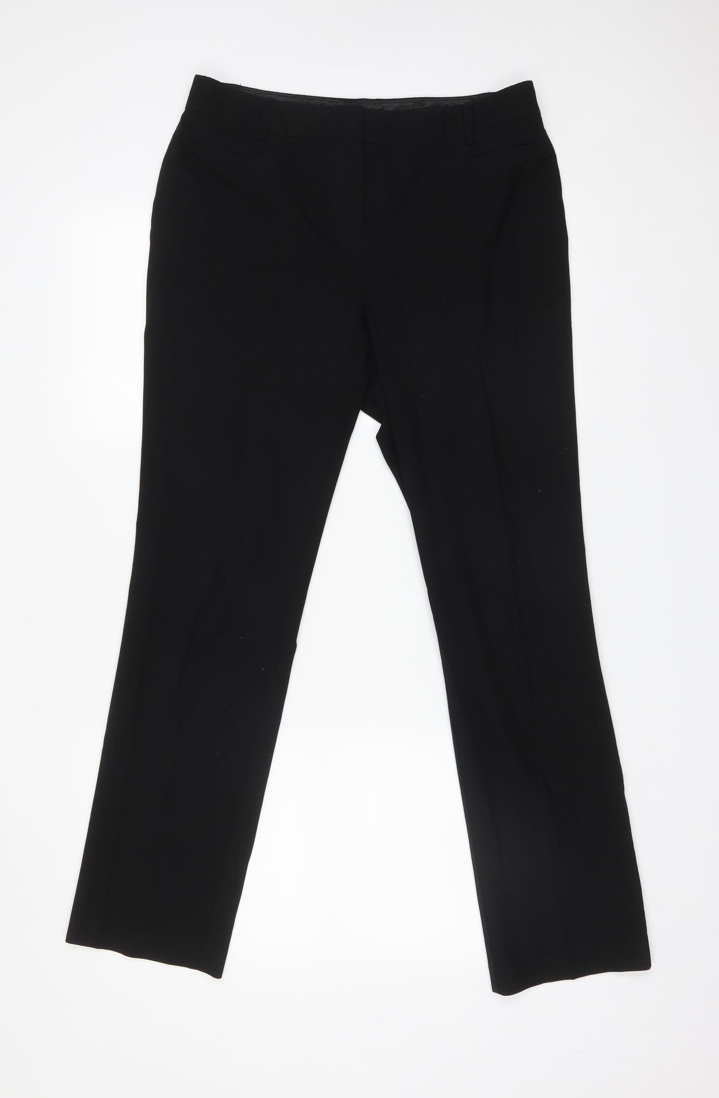 M&S Womens Black  Modal Trousers  Size 12 L30 in Regular