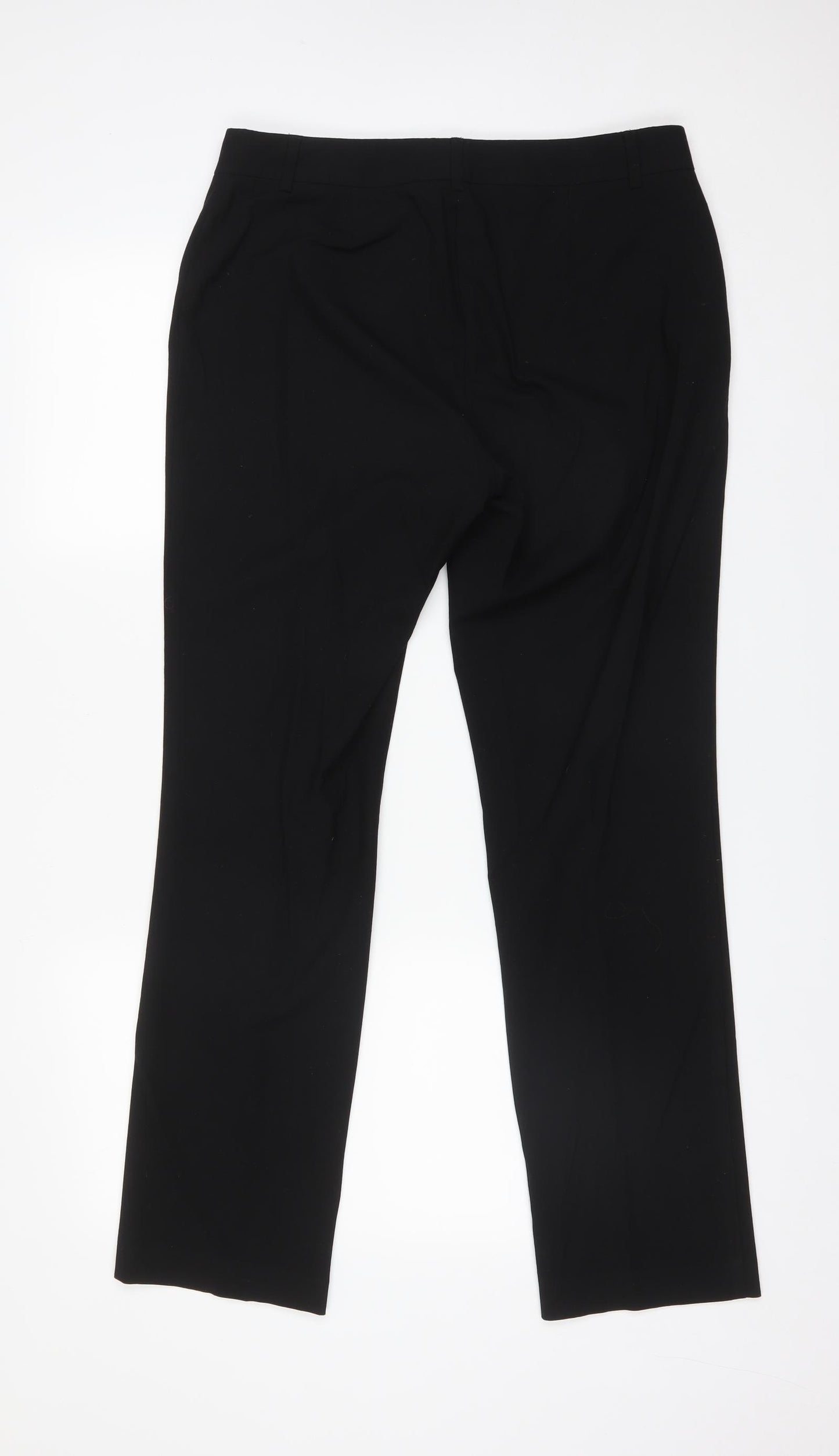 M&S Womens Black  Modal Trousers  Size 12 L30 in Regular