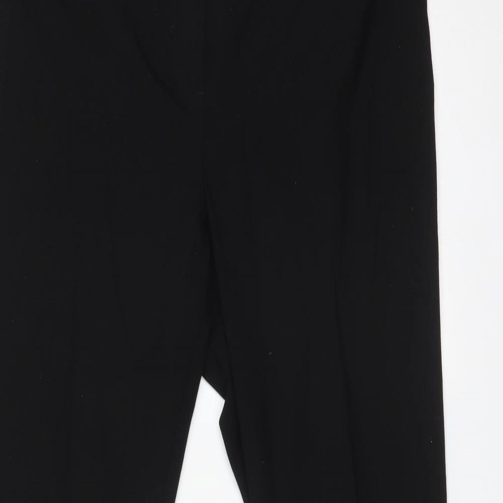 M&S Womens Black  Modal Trousers  Size 12 L30 in Regular