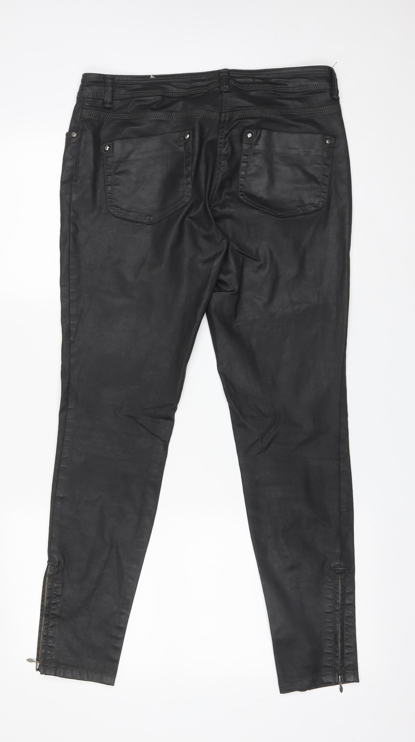 NEXT Womens Black  Cotton Skinny Jeans Size 10 L29 in Regular