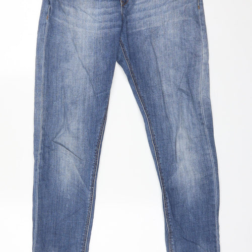 H&M Womens Blue  Cotton Boyfriend Jeans Size 25 L32 in Regular