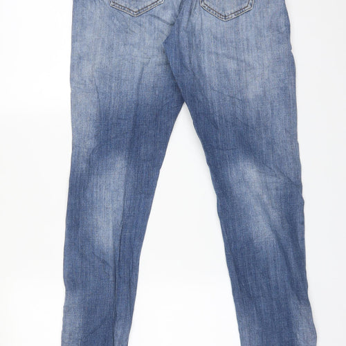 H&M Womens Blue  Cotton Boyfriend Jeans Size 25 L32 in Regular
