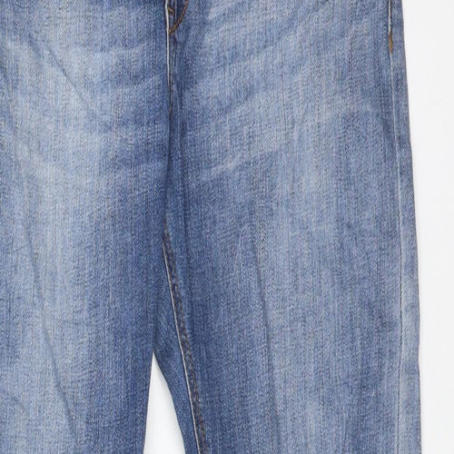 H&M Womens Blue  Cotton Boyfriend Jeans Size 25 L32 in Regular