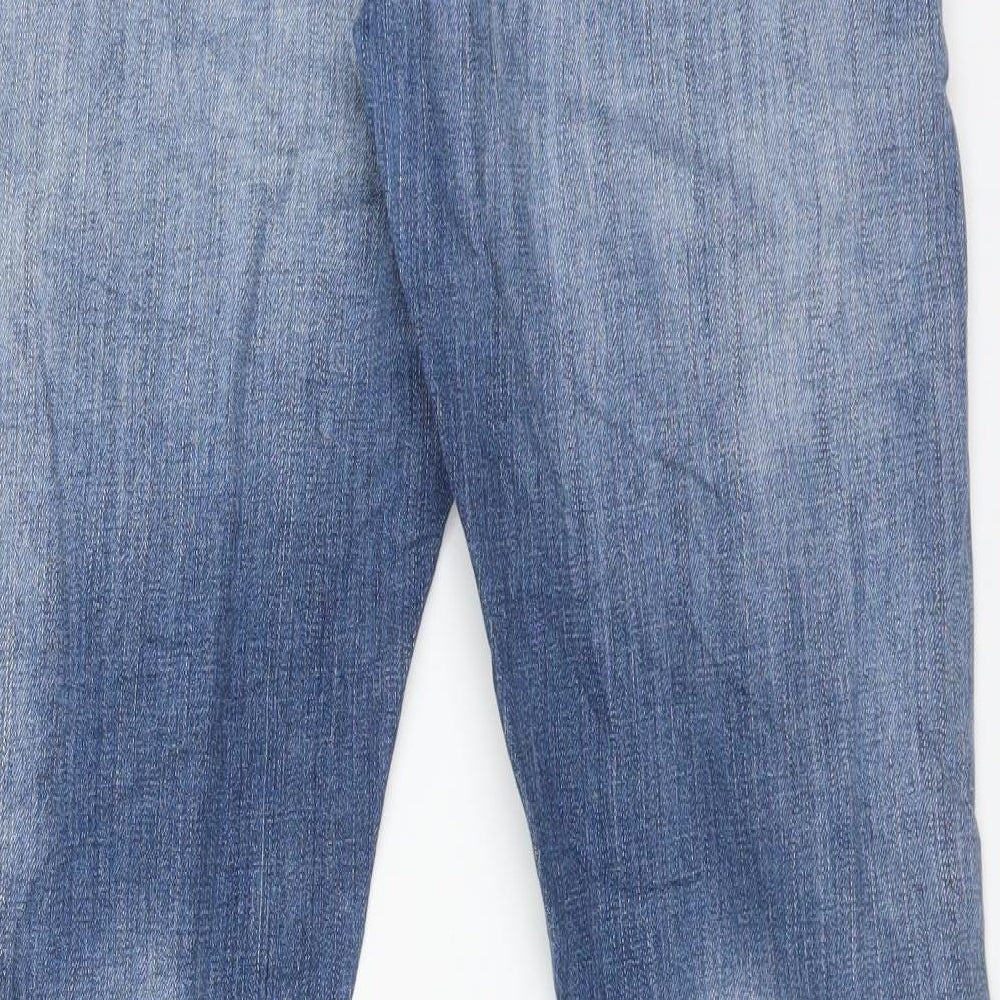 H&M Womens Blue  Cotton Boyfriend Jeans Size 25 L32 in Regular