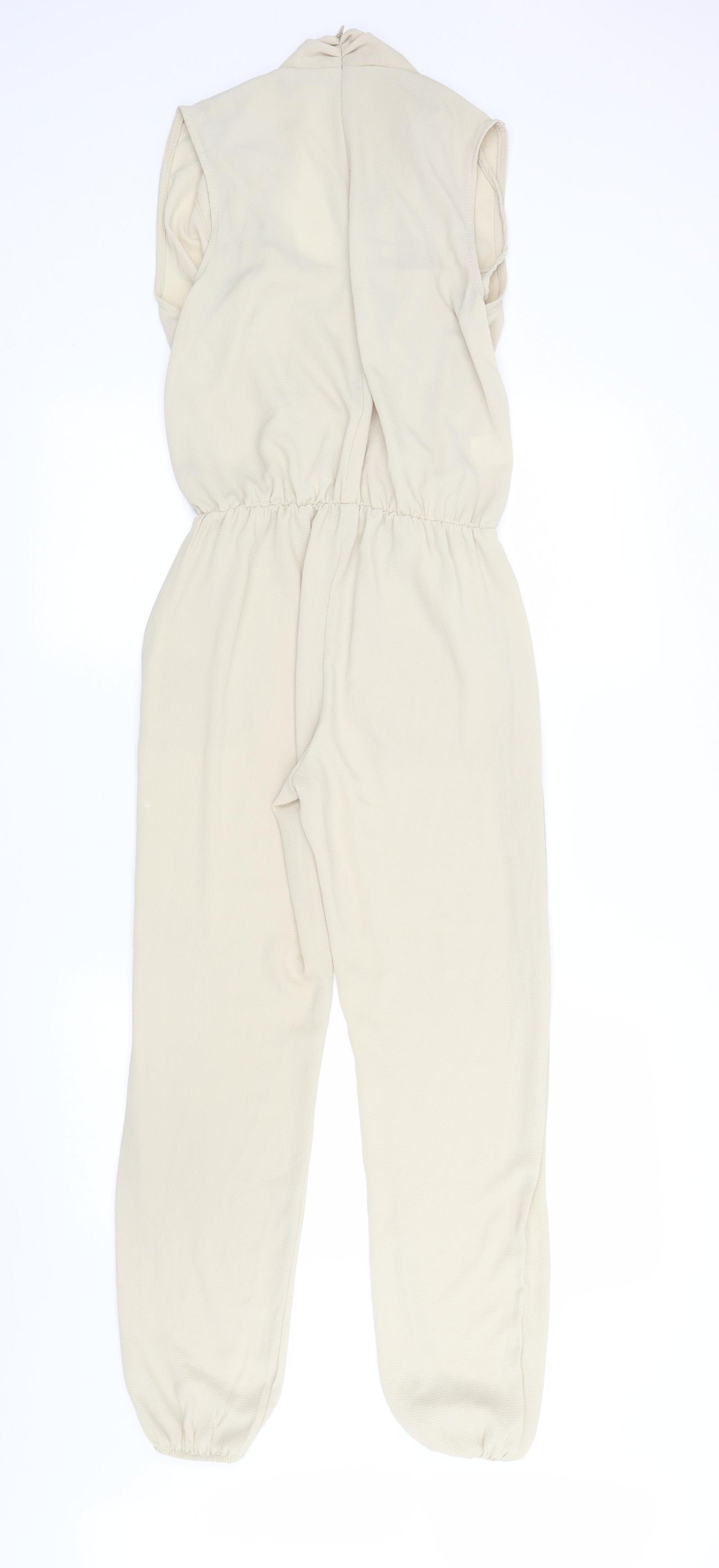 Boohoo Womens Beige  Polyester Jumpsuit One-Piece Size S