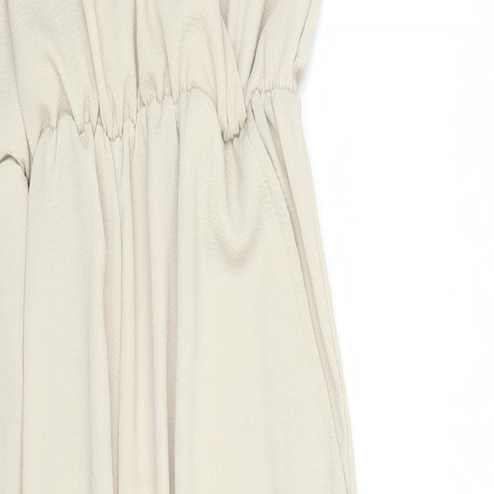Boohoo Womens Beige  Polyester Jumpsuit One-Piece Size S