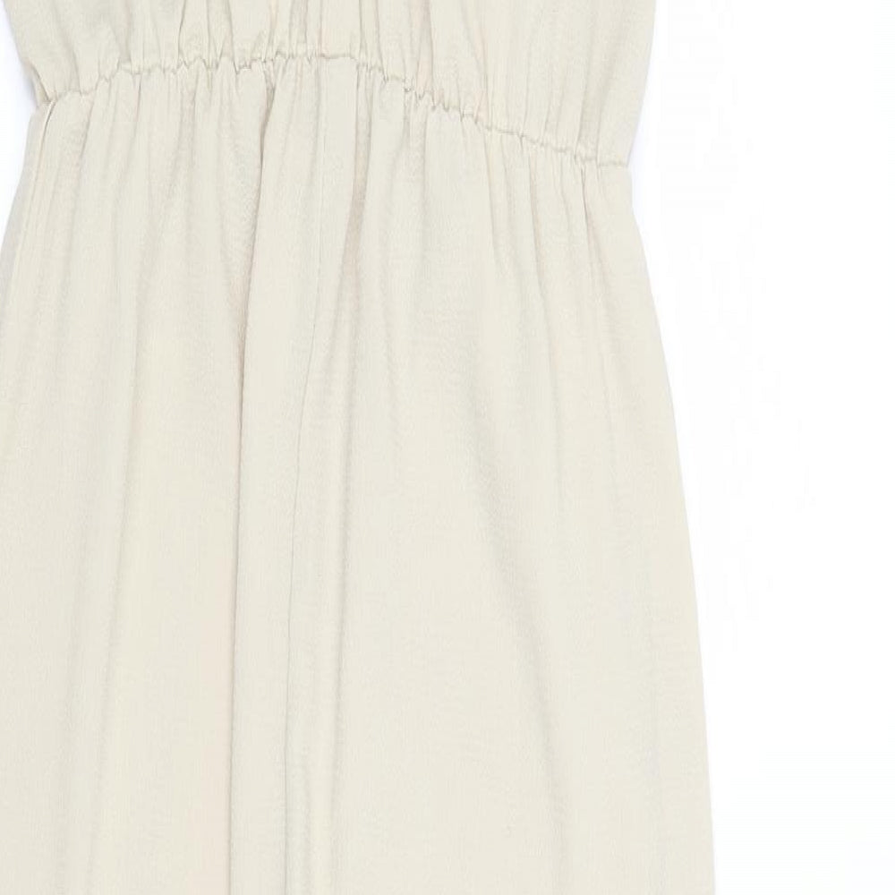 Boohoo Womens Beige  Polyester Jumpsuit One-Piece Size S