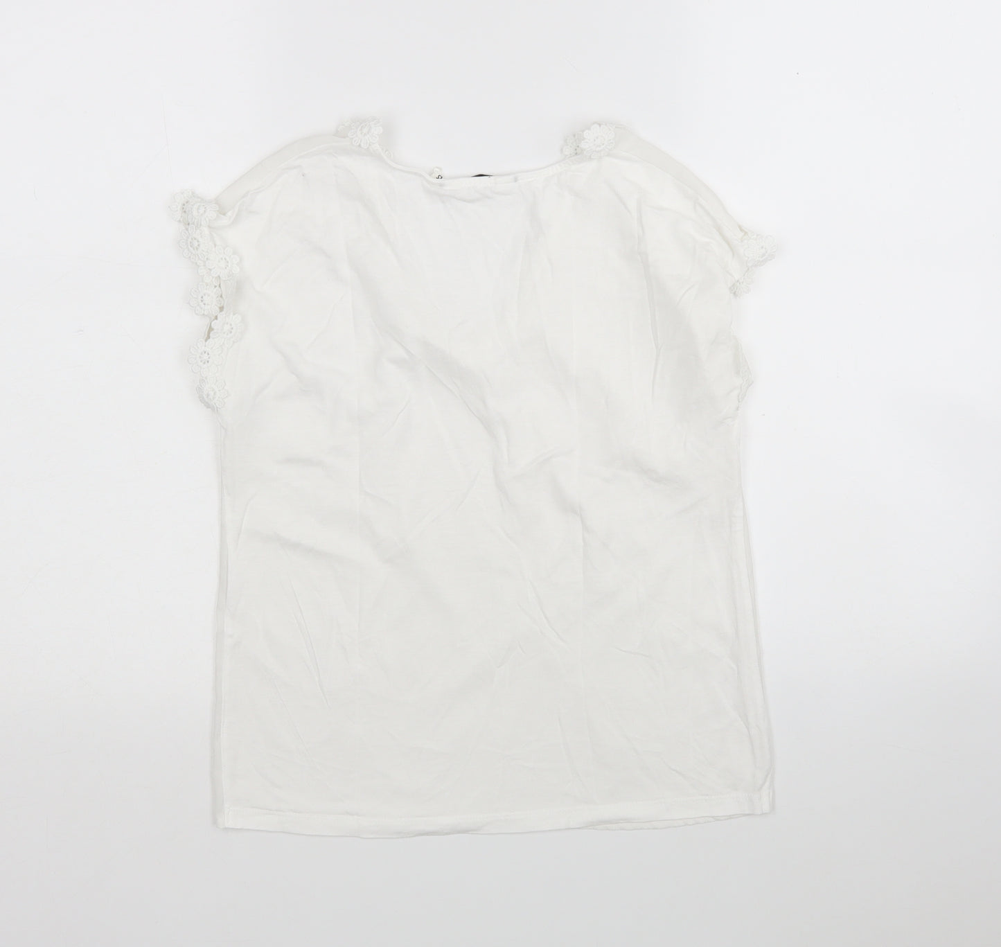 NAfNaf Womens White   Basic Blouse Size XS V-Neck