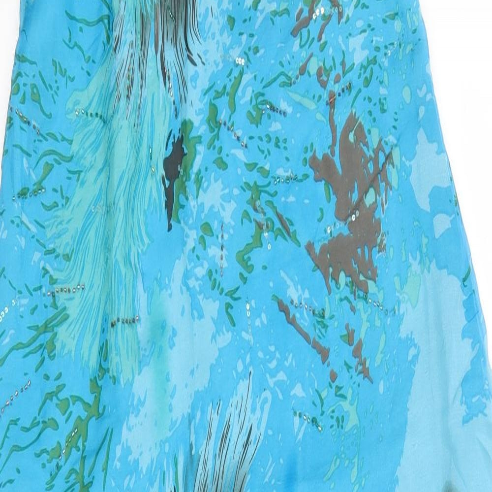 Irresistable Womens Multicoloured Geometric Silk A-Line  Size 10  V-Neck