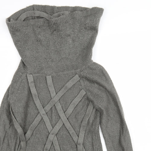 Me Fashion Womens Grey Roll Neck  Acrylic Pullover Jumper Size M