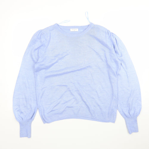 Papaya Womens Blue Round Neck  Acrylic Pullover Jumper Size M