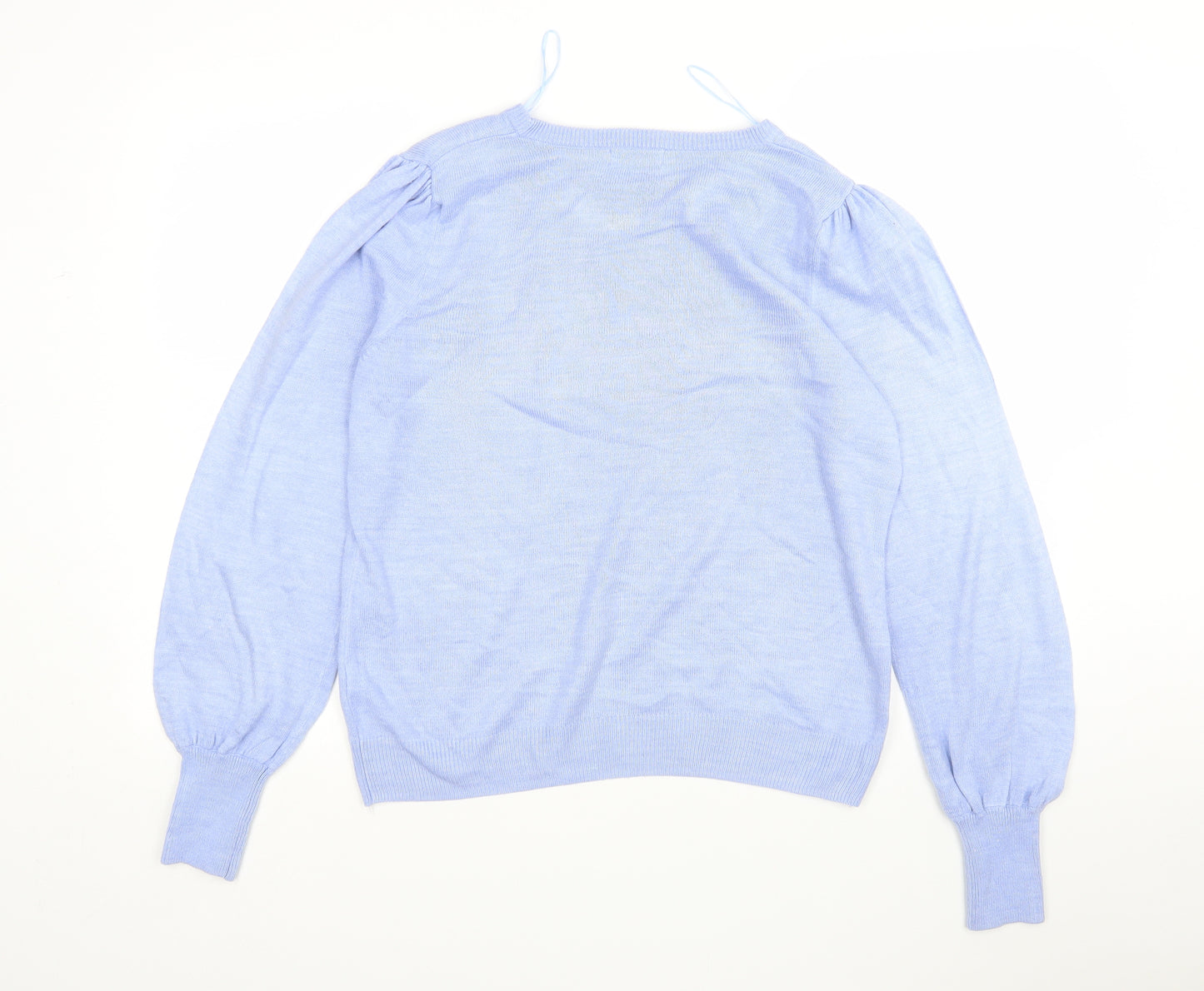 Papaya Womens Blue Round Neck  Acrylic Pullover Jumper Size M