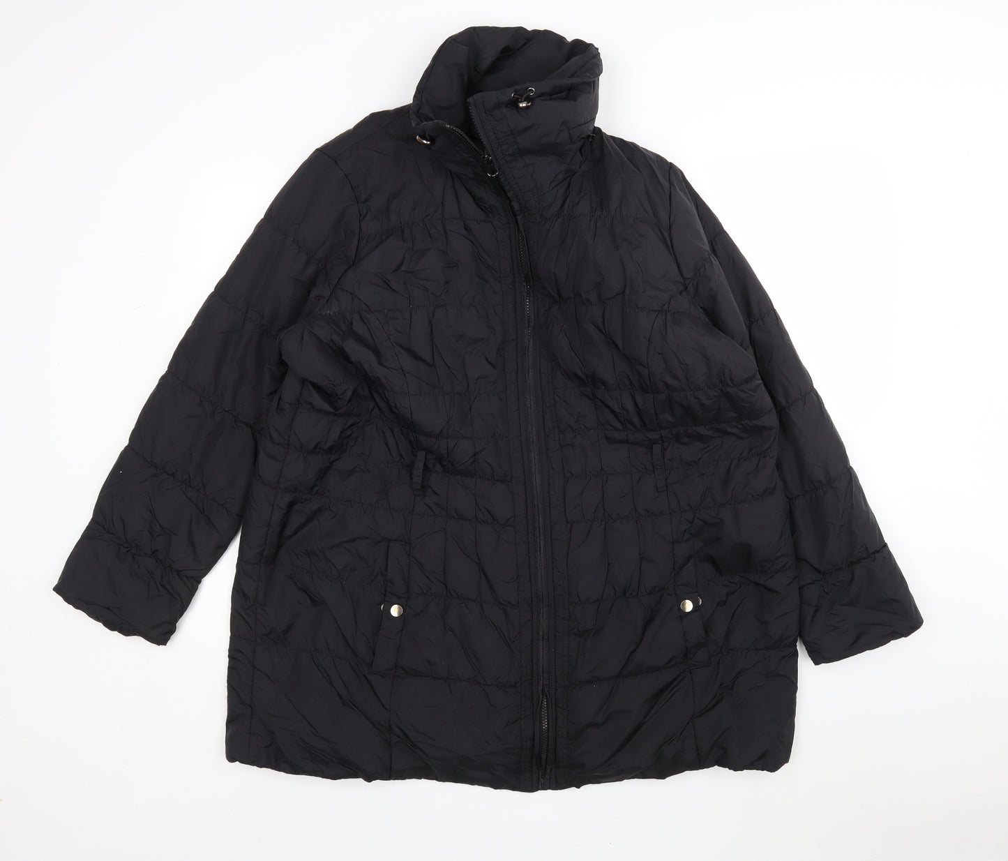 M&S Womens Black   Rain Coat Coat Size XL