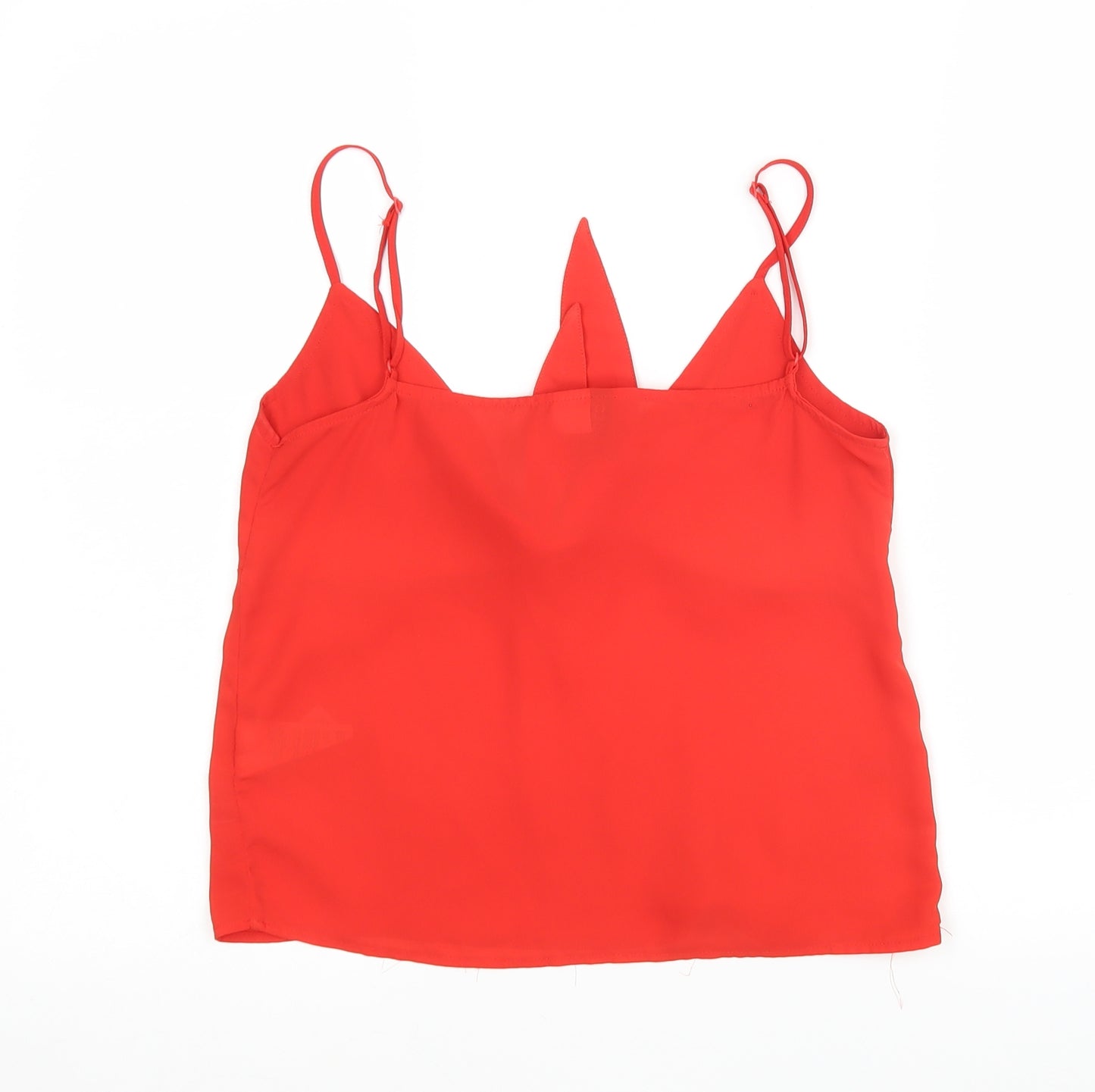 H&M Womens Red  Polyester Basic Tank Size 6 V-Neck