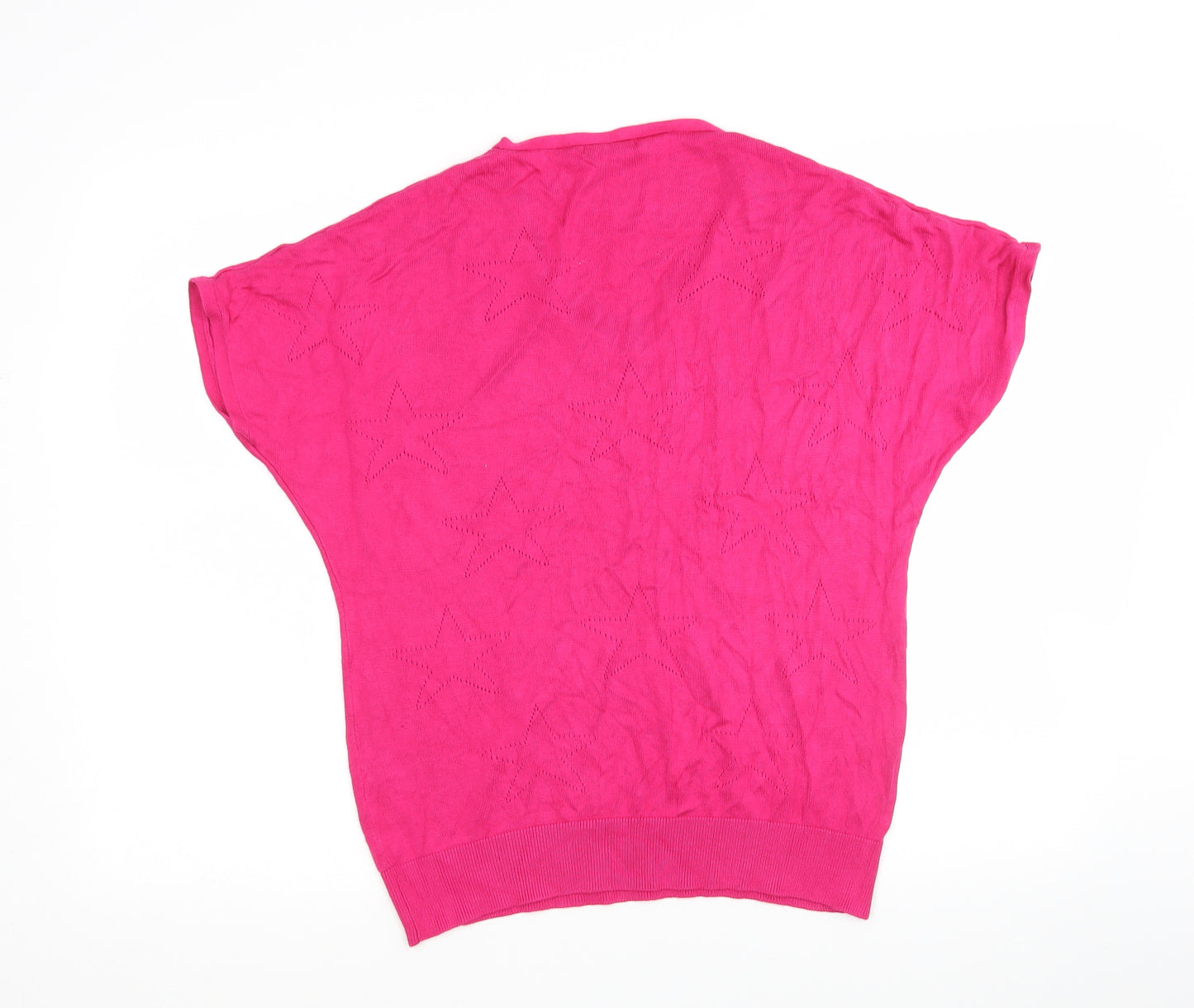 M&Co Womens Pink V-Neck  Viscose Pullover Jumper Size 12