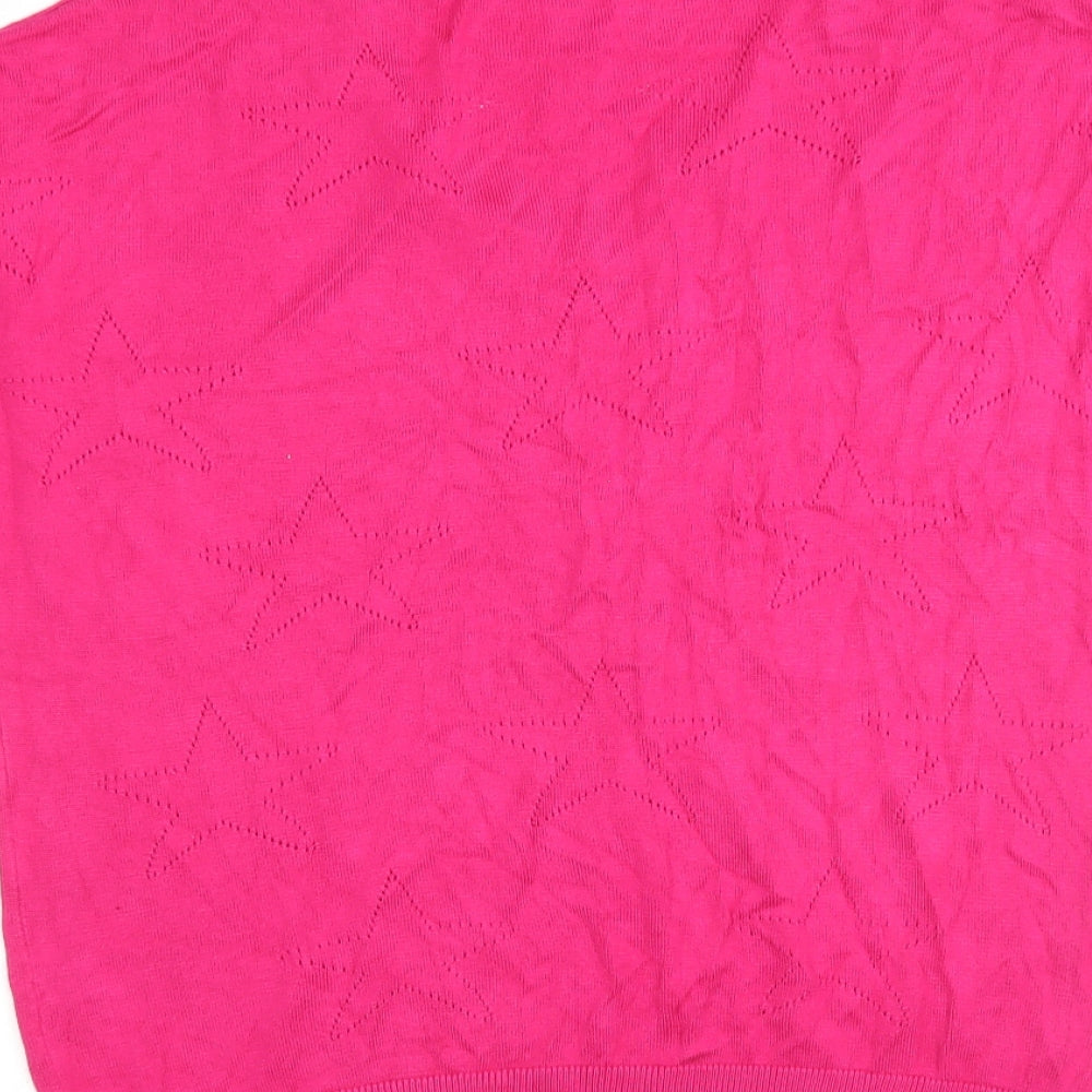 M&Co Womens Pink V-Neck  Viscose Pullover Jumper Size 12