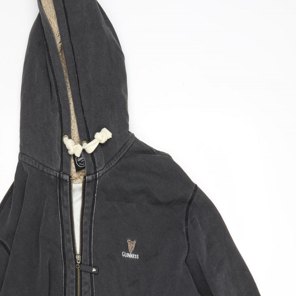 Guiness Mens Grey  Cotton Full Zip Hoodie Size 2XL