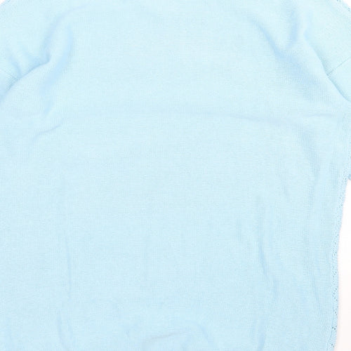 Damart Womens Blue Round Neck  Acrylic Pullover Jumper Size 10