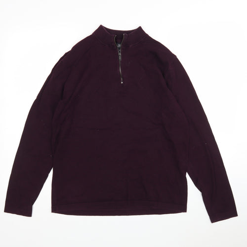 NEXT Mens Purple Round Neck  Cotton Pullover Jumper Size M