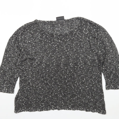 Alex & Co Womens Grey Round Neck  Acrylic Pullover Jumper Size 18