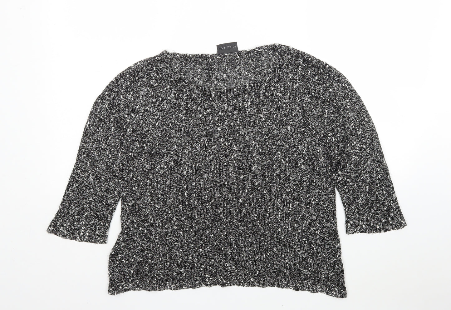 Alex & Co Womens Grey Round Neck  Acrylic Pullover Jumper Size 18