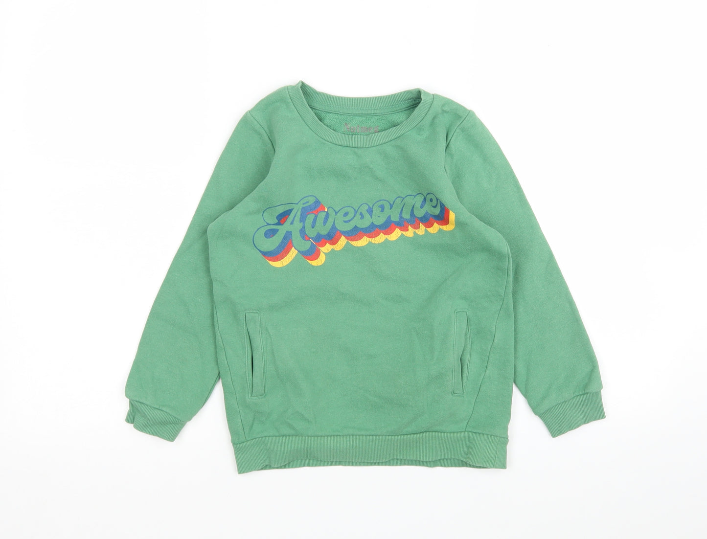 Nutmeg Boys Green  Cotton Pullover Sweatshirt Size 5-6 Years