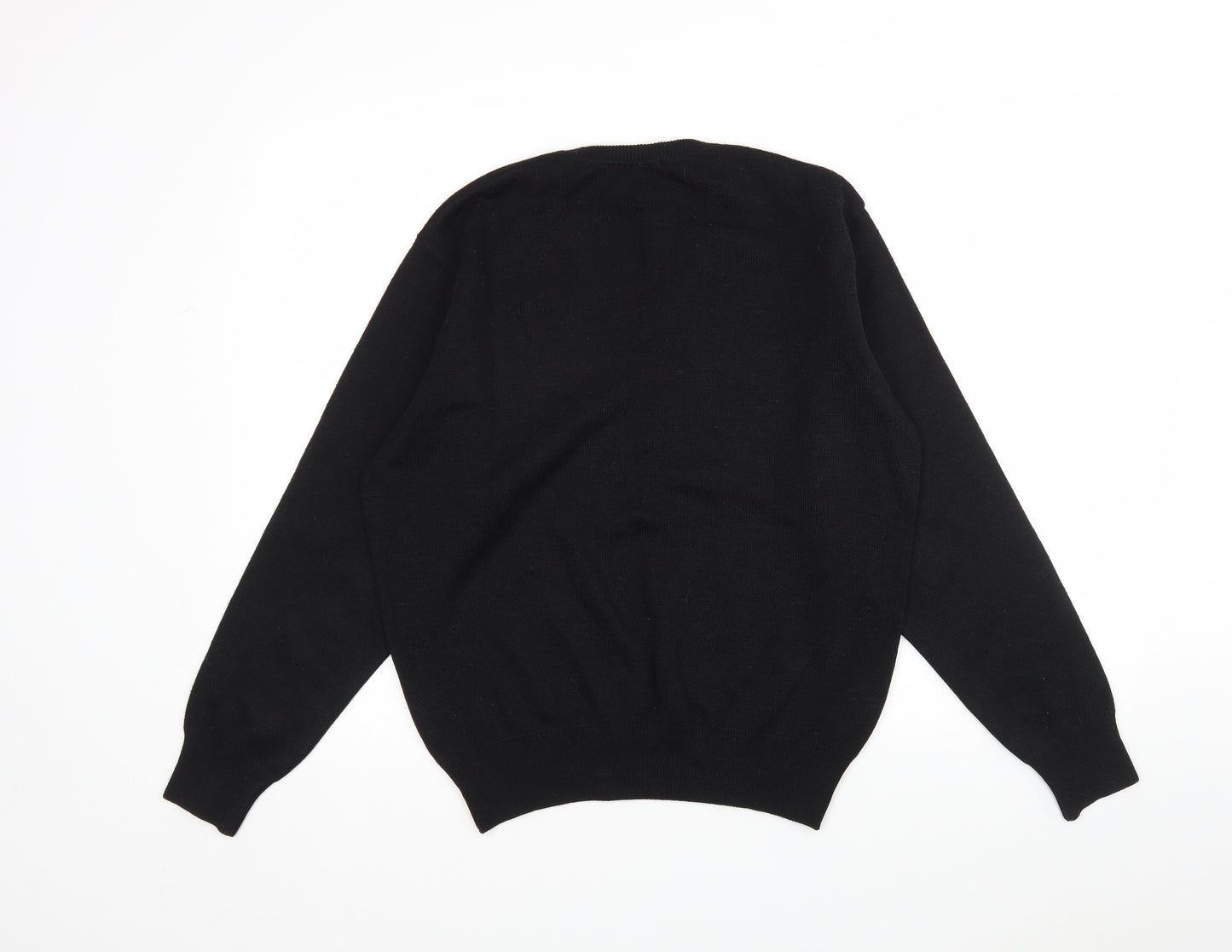 Gabicci Womens Black V-Neck  Acrylic Pullover Jumper Size S