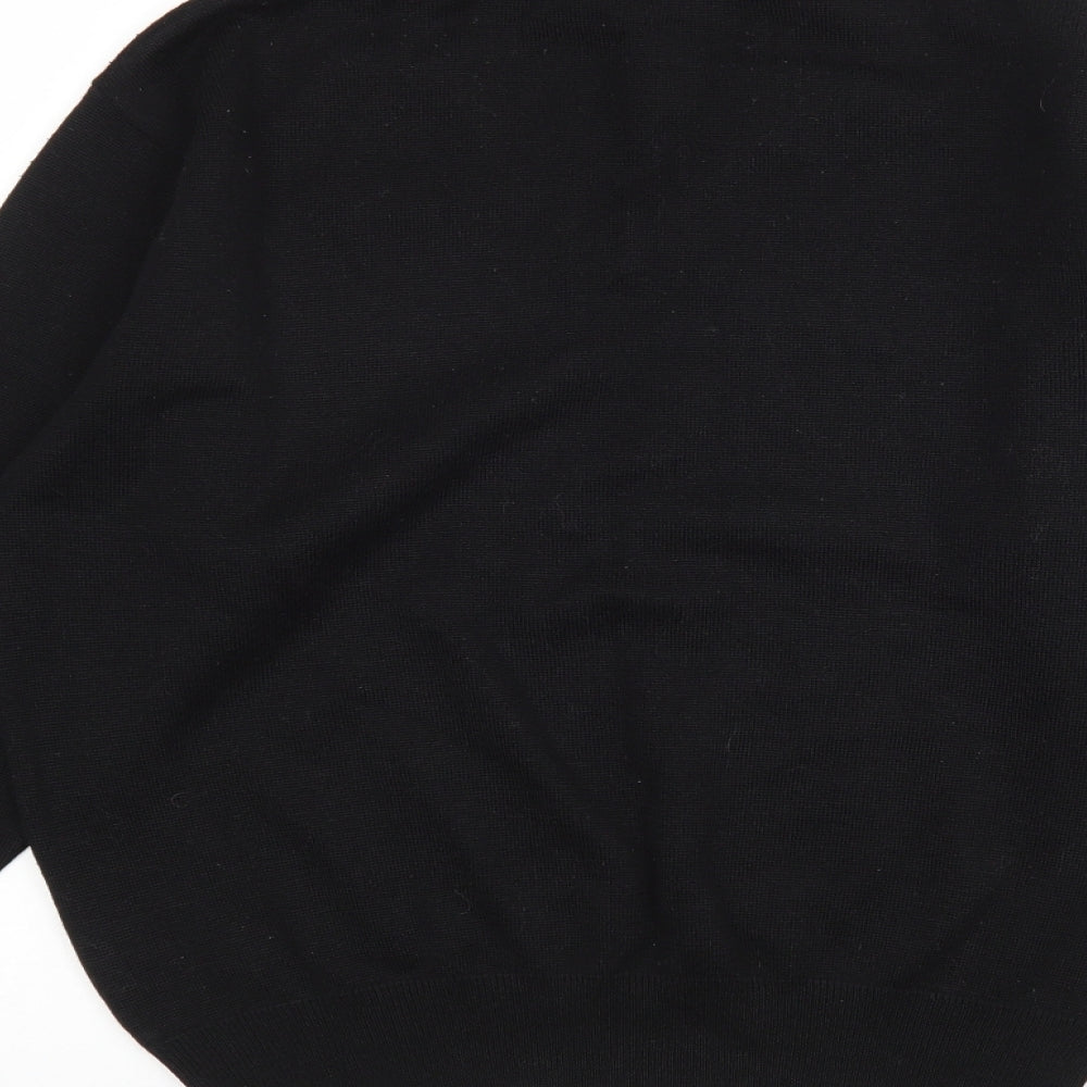 Gabicci Womens Black V-Neck  Acrylic Pullover Jumper Size S