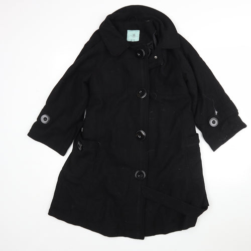 New Look Womens Black   Overcoat Coat Size 12