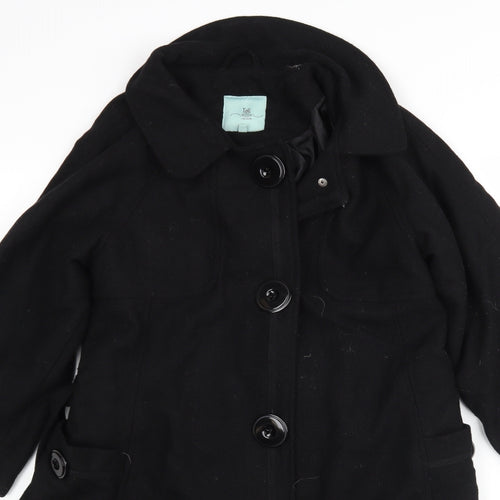 New Look Womens Black   Overcoat Coat Size 12