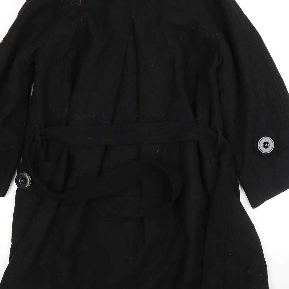 New Look Womens Black   Overcoat Coat Size 12