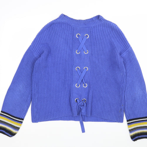 NEXT Womens Blue Round Neck  Cotton Pullover Jumper Size 10