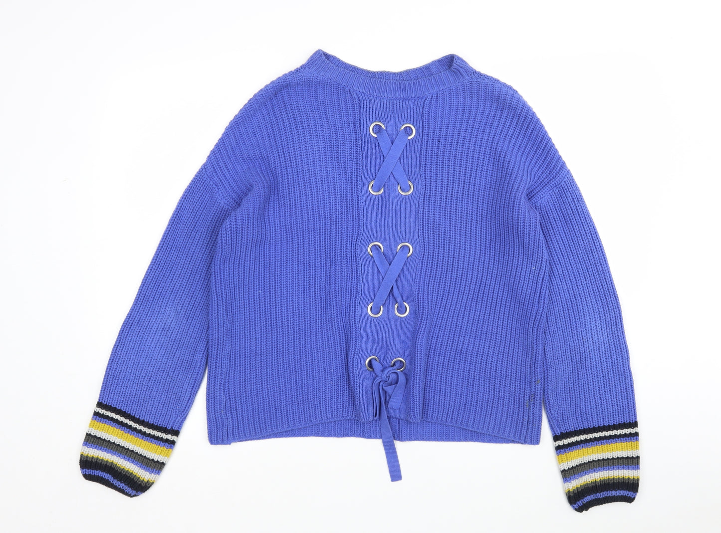 NEXT Womens Blue Round Neck  Cotton Pullover Jumper Size 10