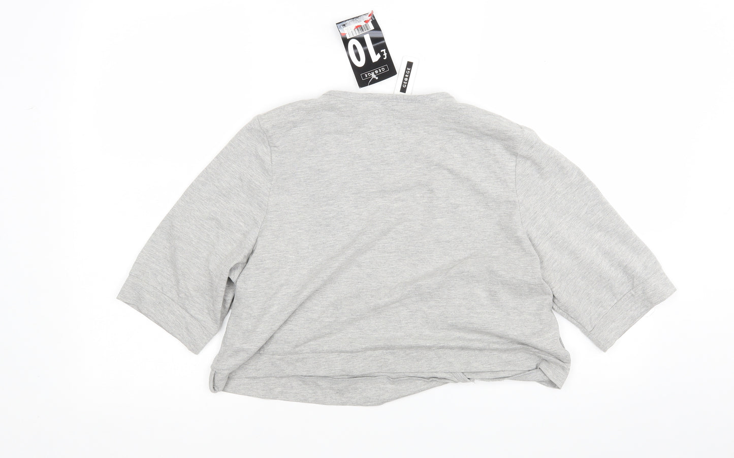 George Womens Grey V-Neck  Cotton Wrap Jumper Size 20